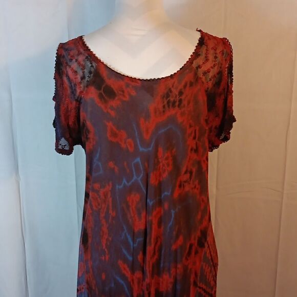 Tie Dyed Cold Shoulder Maxi Dress - Picture 6 of 10